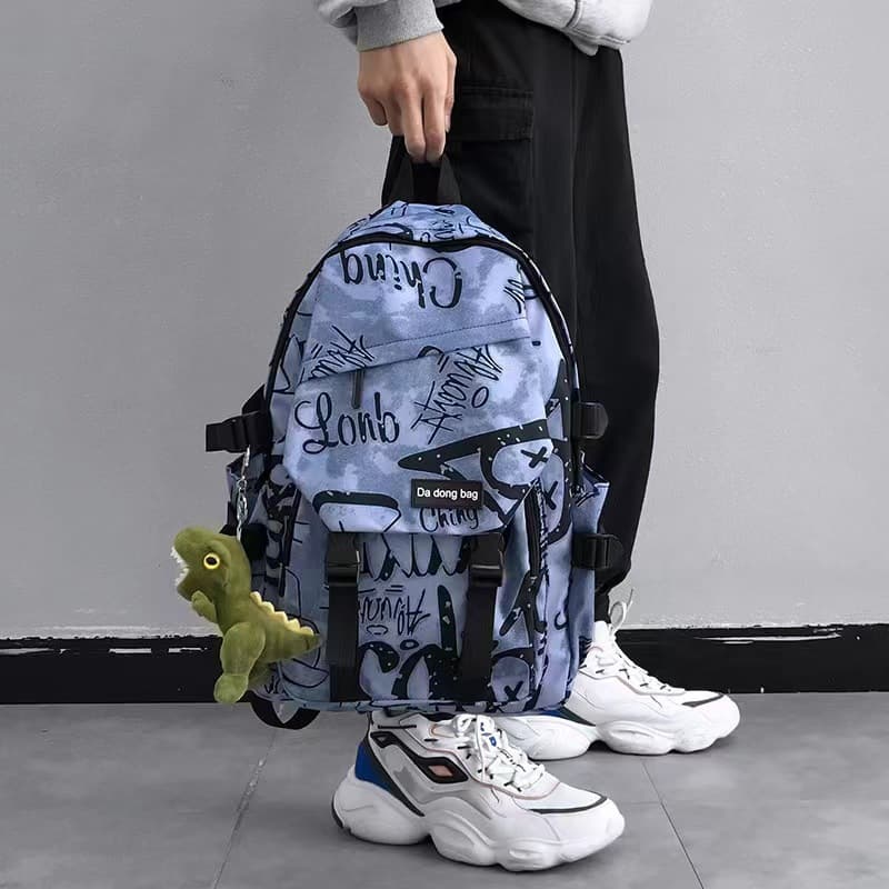 2023 New School Bag Female College Junior High School Large Capacity Korean Style Simple College Style Travel Elementary School Backpack