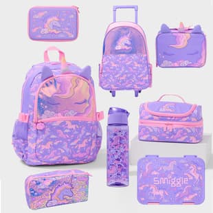 Australian Smiggle Backpack, Waterproof School Bag for Primary School Children, Large Capacity Insulated Bag, Large Lunch Bag, Trolley Bag
