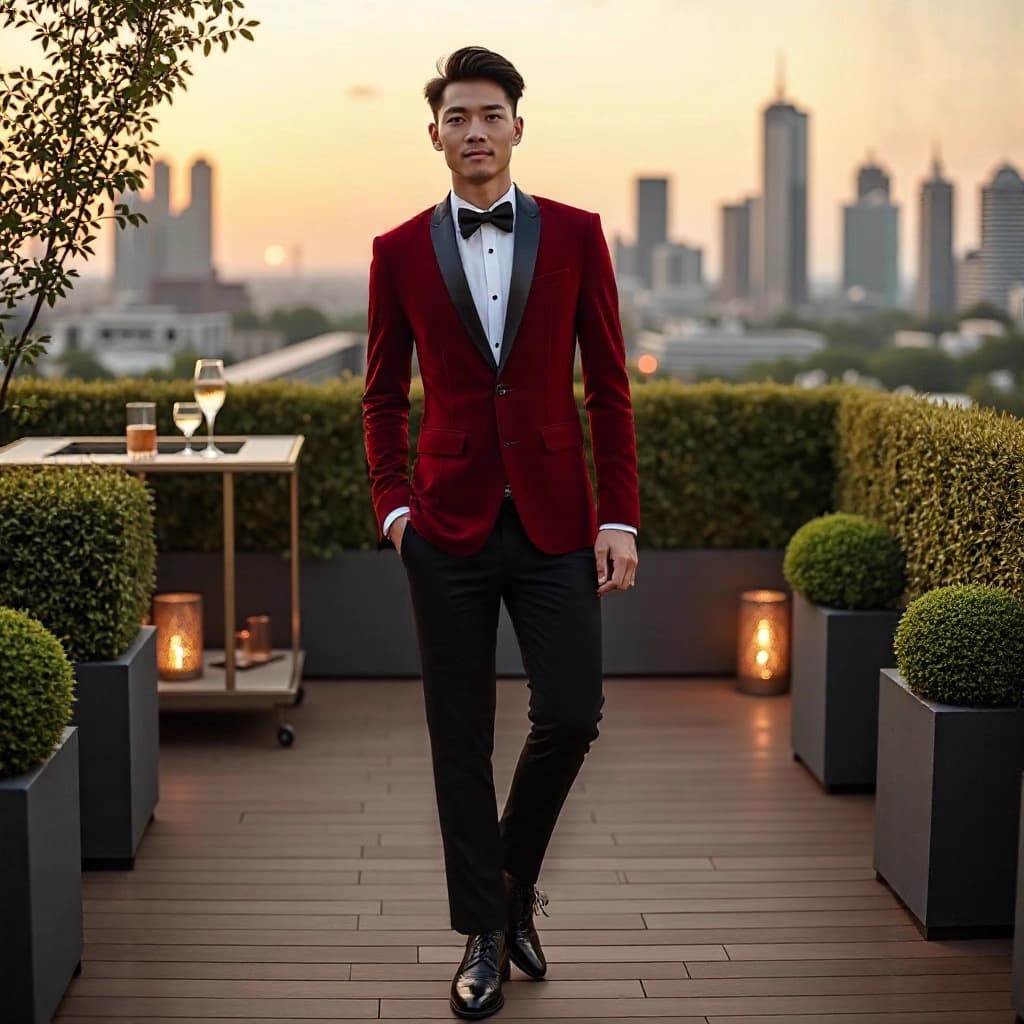 Singer Performance Clothing Men's Suede Host Suit Evening Dress Suit Youth Stage Performance Photo Shoot Outfit