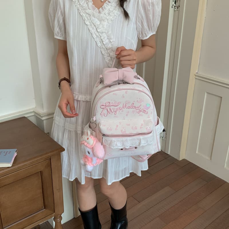 Sweet Girly Backpack for Women, New Cartoon Bow Backpack, Student School Bag, Cute and Versatile, 2026 New Model