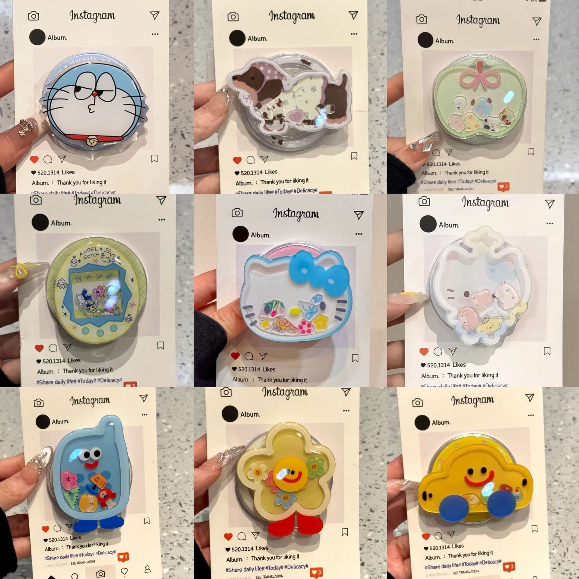 New Flower Apple KT Wobble Cartoon Compatible MagSafe Magnetic Stand Super Strong Suction Retractable