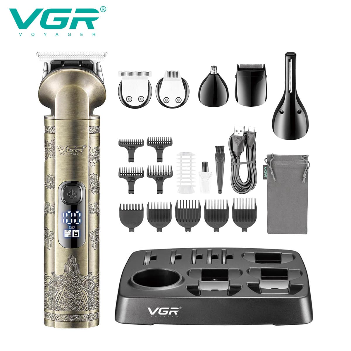 VGR109 Cross-border Oil Hair Clipper Home Men's Hair and Nose Trimmer Six-in-One Hair Clipper Set