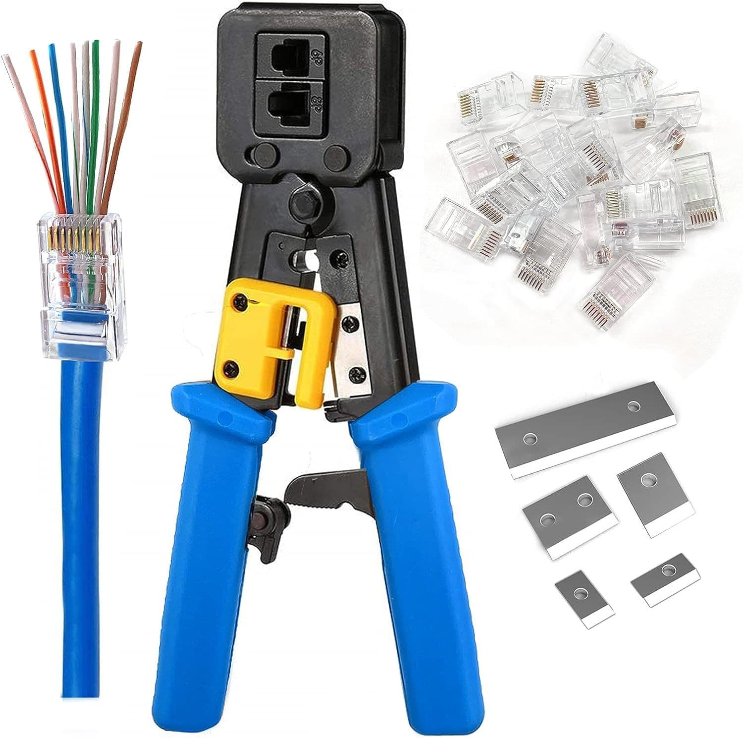 High Carbon Steel Network Cable Cutter Super Five Category Six Category 6P8P Multi Function CAT6 Through Hole Telecom Tool Set