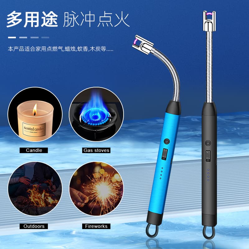 Portable USB Rechargeable Extended Lighter for Candles, Gas Stove, Metal Flexible Hose Arc Lighter Wholesale