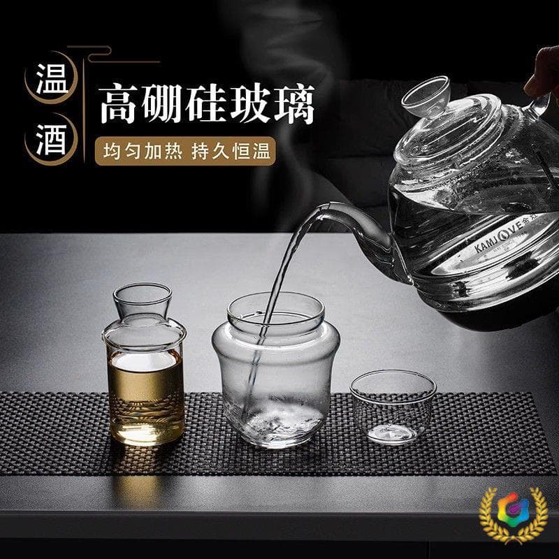 ✅ Thickened explosion-resistant borosilicate heat-resistant glass wine warmer, high-temperature resistant integrated design, electric home wine heating