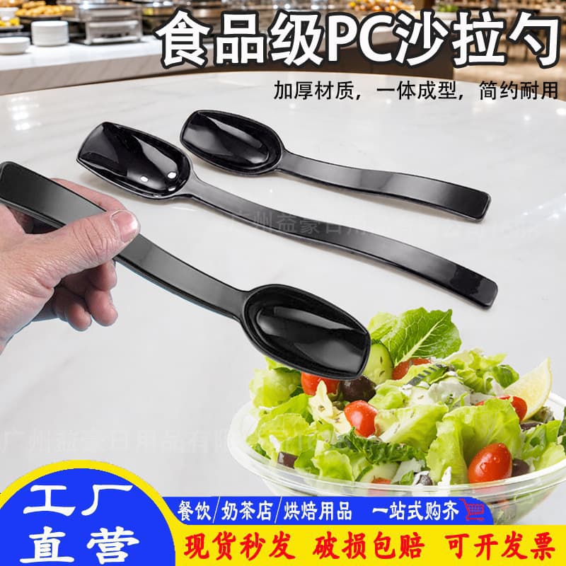 Food-Grade PC Thickened Plastic Seasoning Spoon, Small Soup Spoon, Stirring Spoon, Kitchen Ladle, Long Handle Spoon, Salad Spoon, Thickened