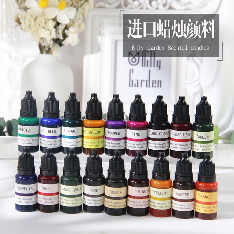 Concentrated Aromatherapy Candle Liquid DIY Body Dye Coloring Agent 18 Colors Pigment 10ml for Basic Use Non-IP Authorized