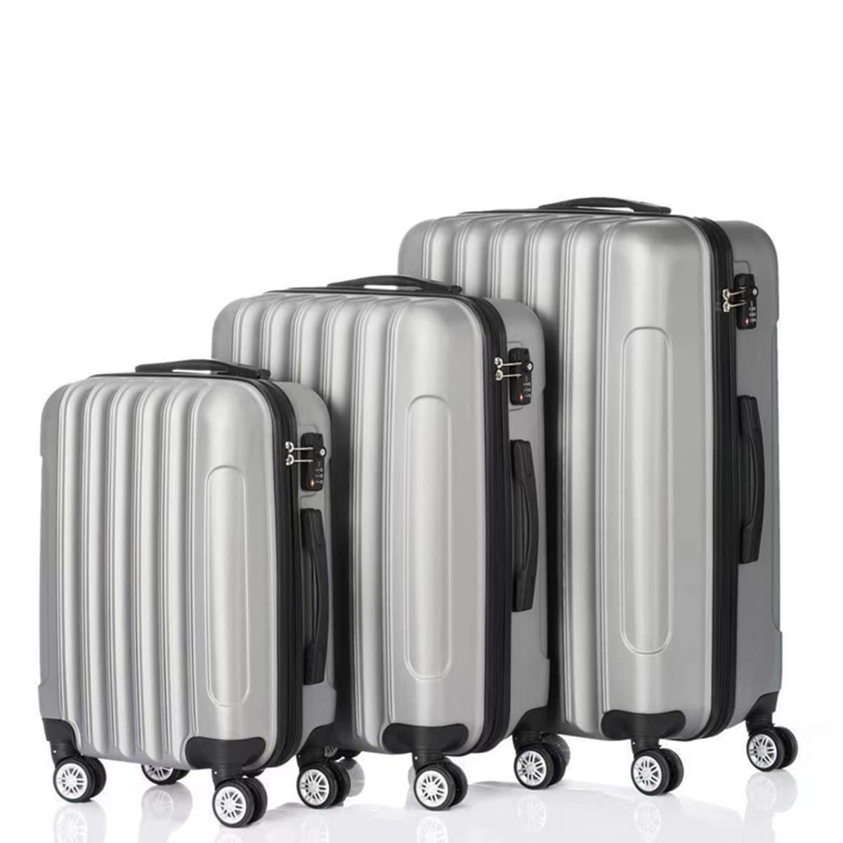 Factory Cross-Border ABS Luggage with Customs Lock, Trolley Case, 20-Inch Carry-On, Universal Silent Wheels, Durable 24-Inch Suitcase