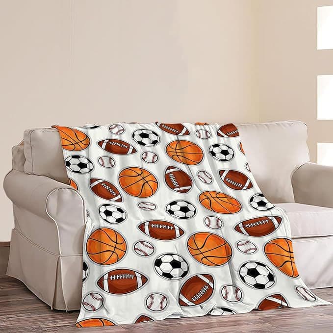 Cross-border Flannel Blanket Sports Ball Gifts Personalized Blanket Digital Printing Blanket Source Manufacturer Wholesale