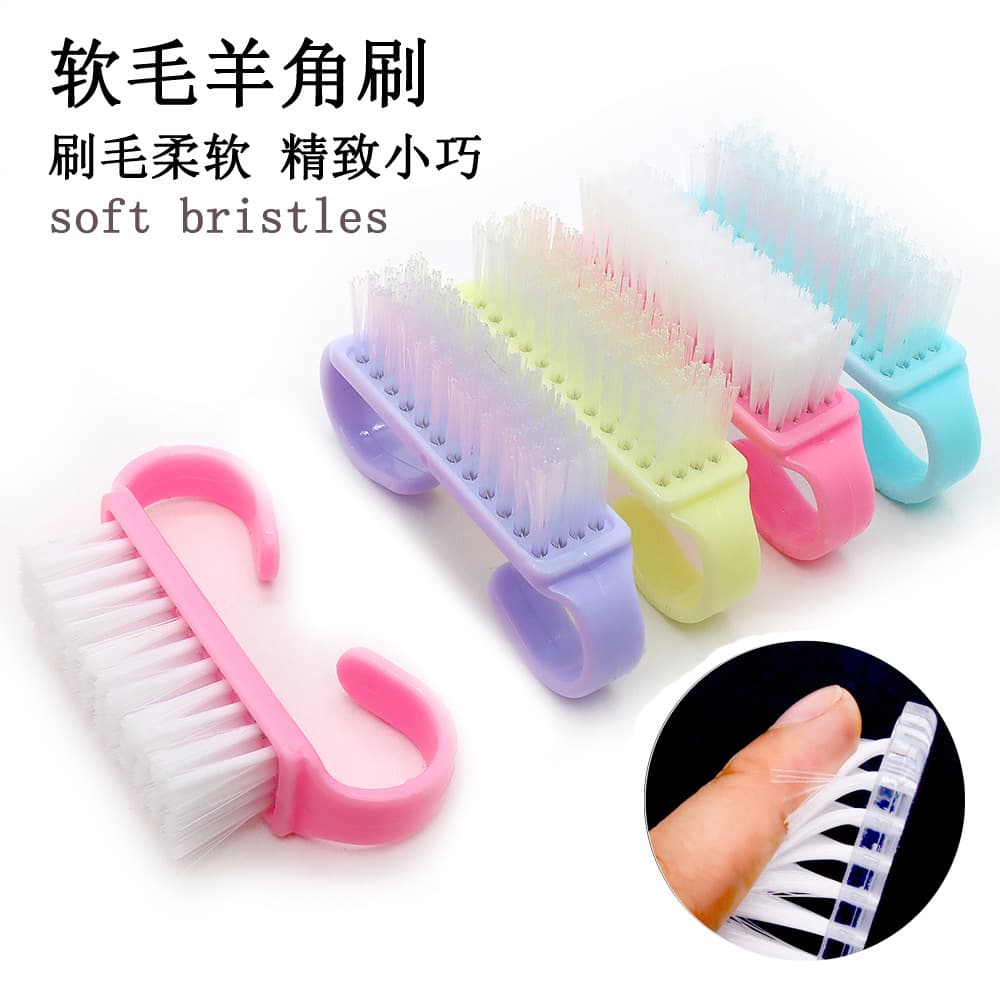 New manicure tools macaron color manicure brush soft small horn brush nail cleaning brush dust brush
