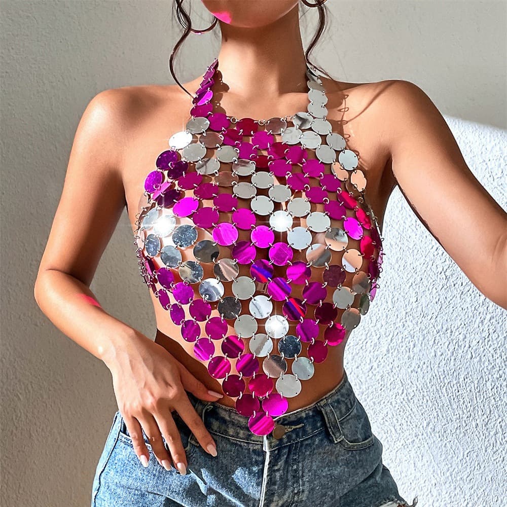 2026 Factory Direct Wish EU US Cross-Border Summer Amazon Sexy Sequin Camisole Set Y8023