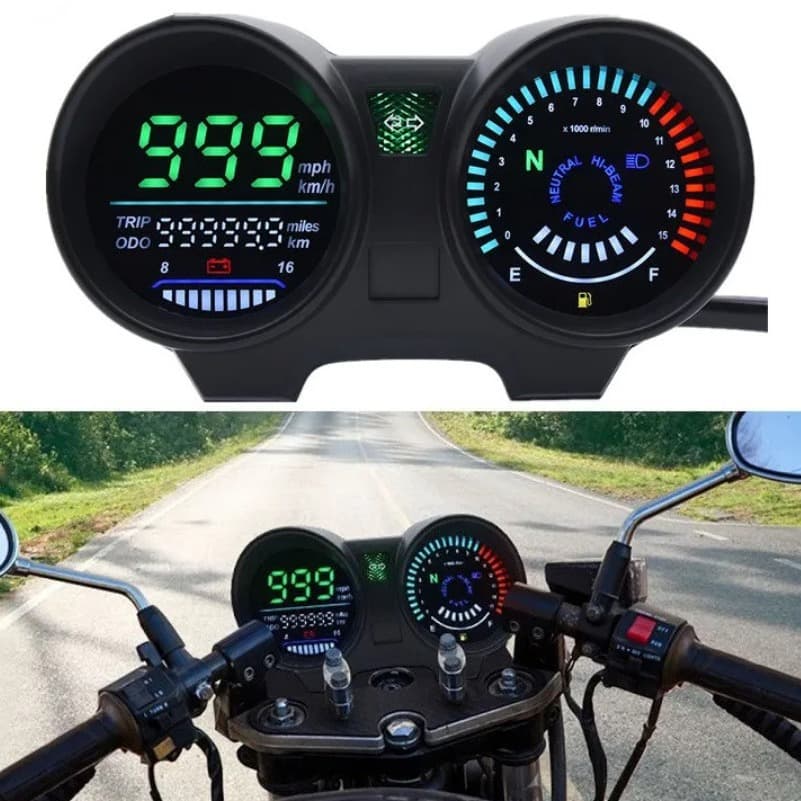 Hot-selling motorcycle odometer assembly, modified electronic tachometer, CG125 parts, motorcycle dashboard