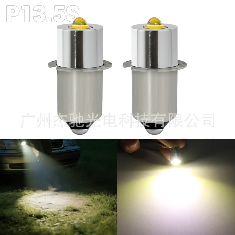 Cross-border LED flashlight bulb P13.5S 3W high-brightness lamp beads wide voltage 1.5-9V stepless LED small light