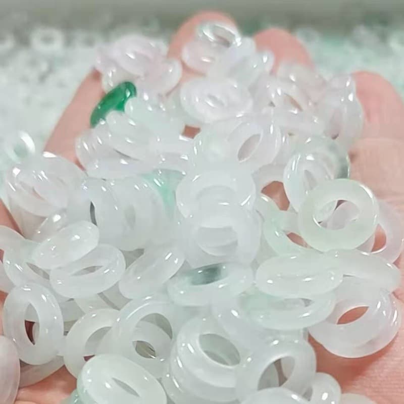 Wholesale 10mm jade ring buckle, Bashan jade ring buckle, loose beads DIY jewelry accessories, necklace cord, and beaded accessories.