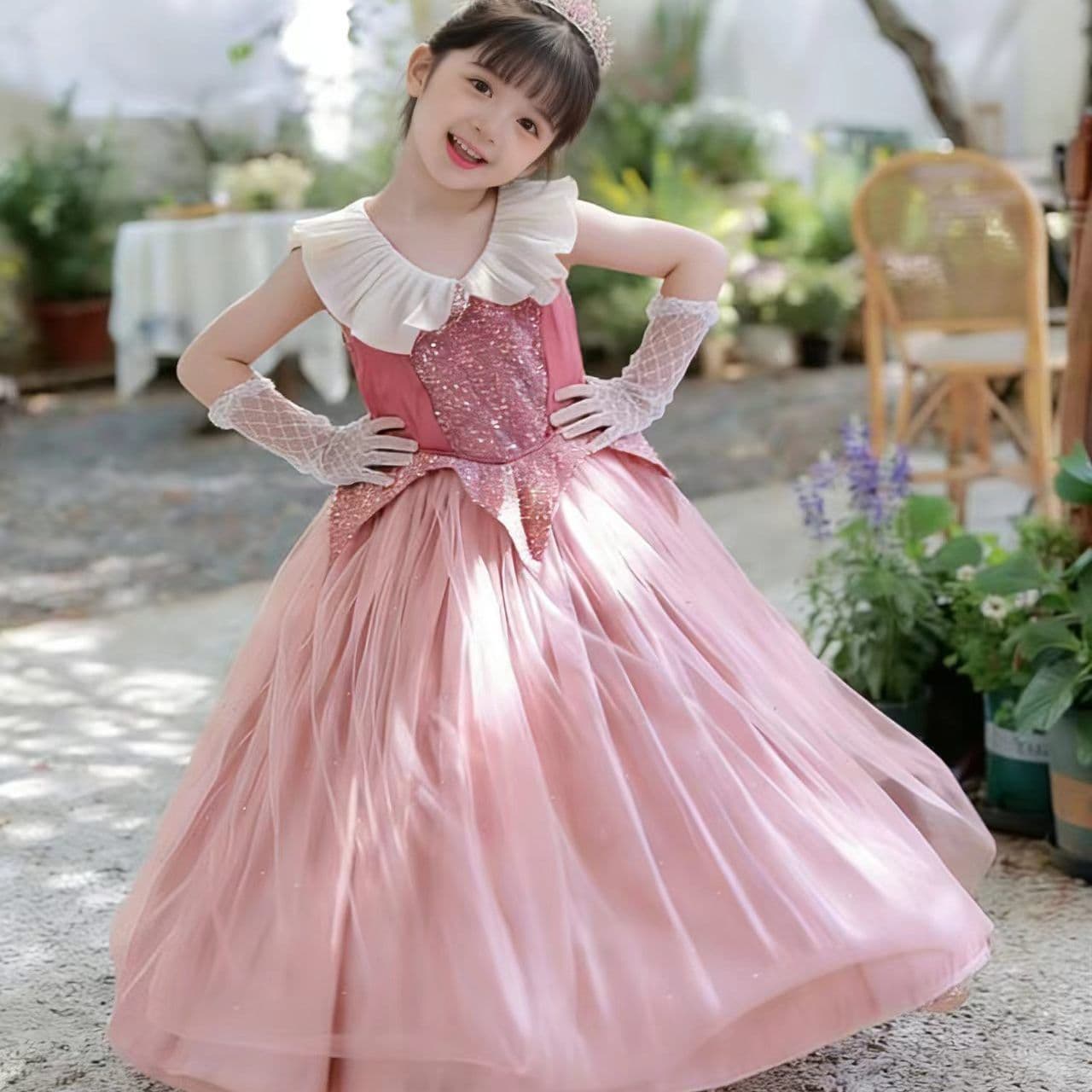 Children's Lolita Princess Dress Girls Sleeping Beauty Birthday Dress Skirt Girls Summer Dress Pink Dress Fashionable