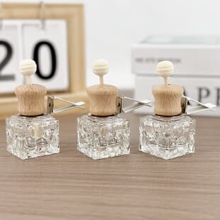 Car Air Vent Perfume Bottle Water Cube Perfume Bottle Empty Bottle Car Glass Aromatherapy Bottle Car Hanging Ornament Pendant