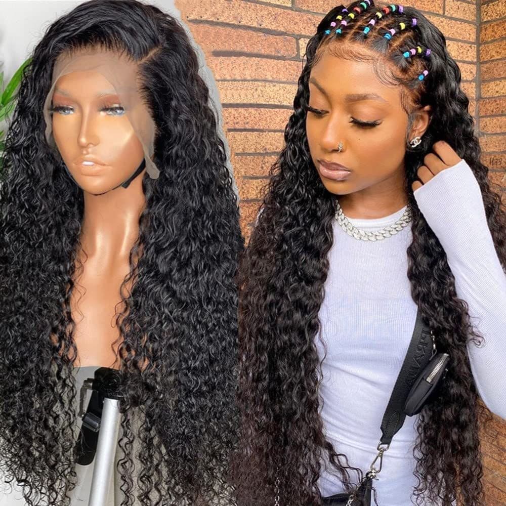 European and American wigs African small curly hair 13x4 front lace middle part small curly long curly hair synthetic high-temperature fiber wig wholesale