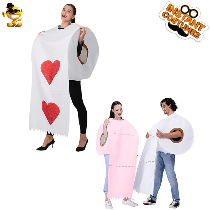 Amazon Halloween Couple New Funny Toilet Paper Roll Print T-Shirt Costume 50CM Diameter