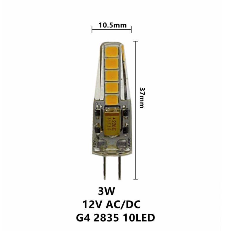 AC/DC12V G4 2835 10 LED Corn Bulb Replacement for Halogen Lamp, Energy Saving for Cross-Border