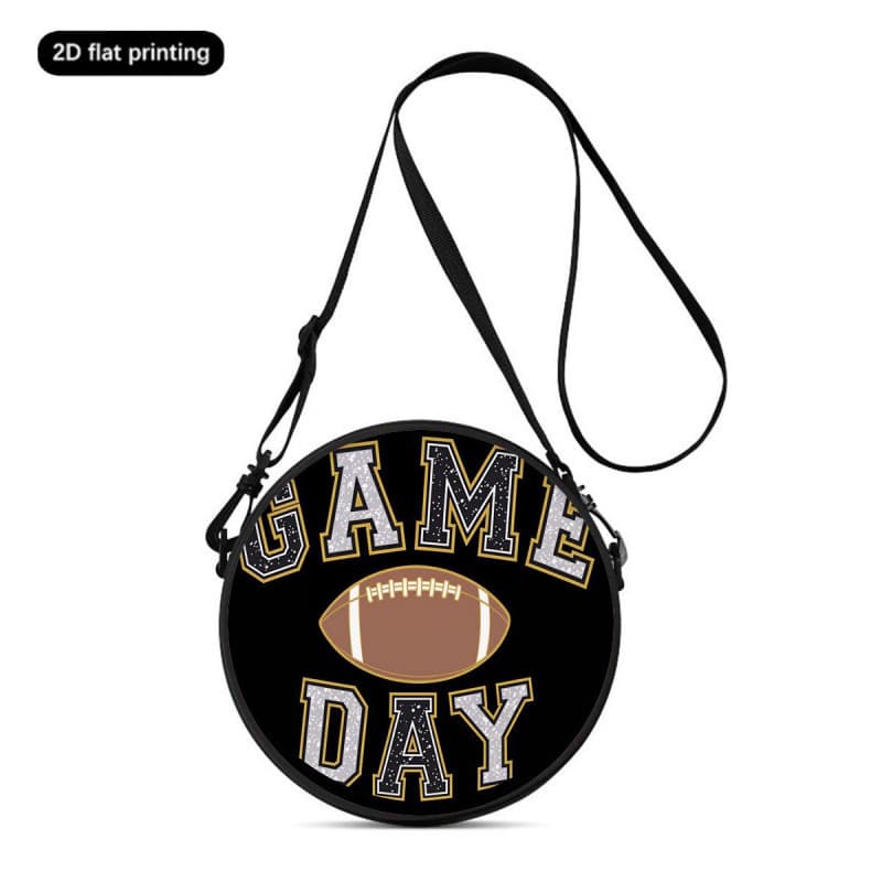 Cross-border Rugby Women's Round Crossbody Bag Wearable Shoulder Bag Polyester Multifunctional Cosmetic Bag Storage Bag Dropshipping