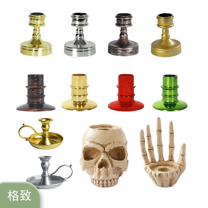 Manufacturer supply retro plastic candle accessories candlestick home decoration European creative candlestick long candle base