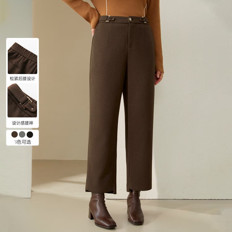 Xianlixiu Plus Size Women's Design Versatile Comfortable Elastic Back Waist Slimming Pants for Curvy Women, 2024 Winter New Arrival