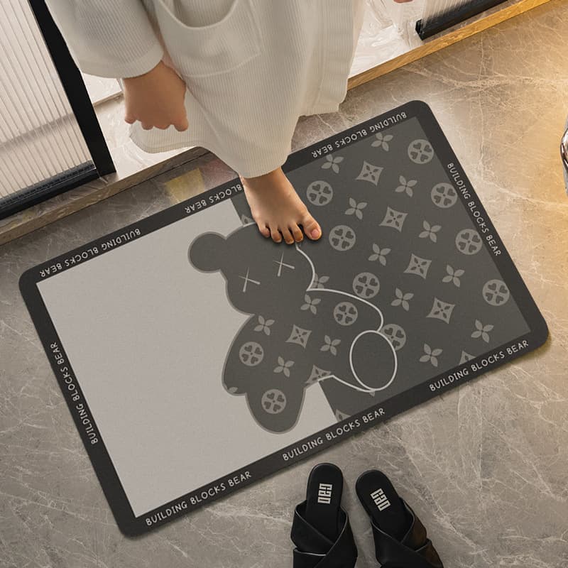 Bathroom floor mat diatom mud absorbent soft mat bathroom quick-drying non-slip wear-resistant foot mat toilet door light luxury mat