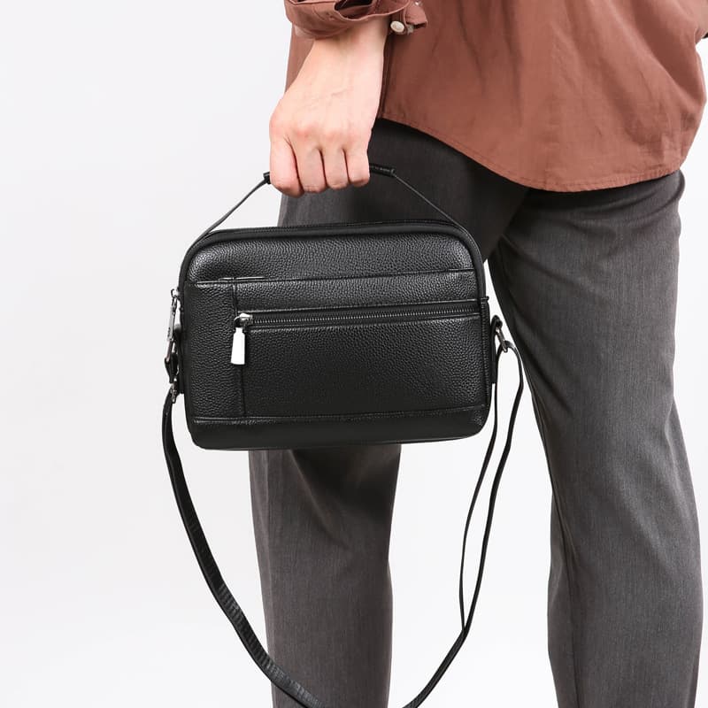 Business portable men's bag popular men's shoulder bag horizontal messenger bag storage small square bag versatile casual crossbody bag
