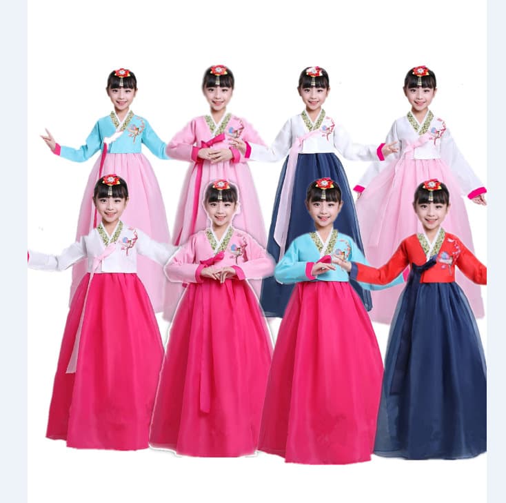 Girls' Hanbok Korean Traditional Children's Stage Performance Dance Costume Set for Children's Day