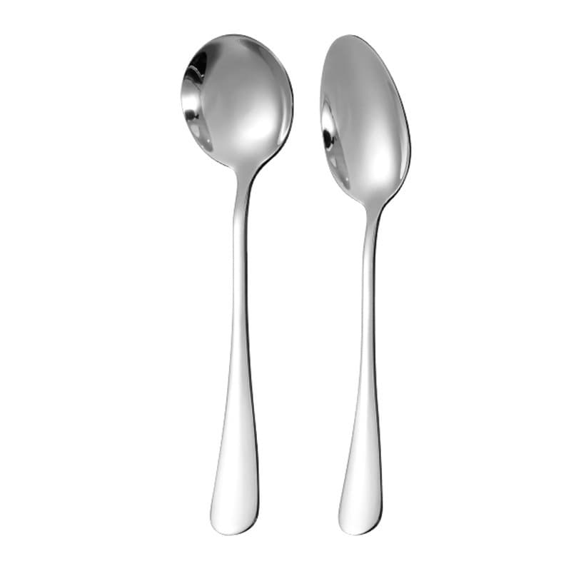 Customized 1010 stainless steel tableware knife, fork and spoon dessert round spoon tip spoon cross-border hotel western food steak knife and fork set