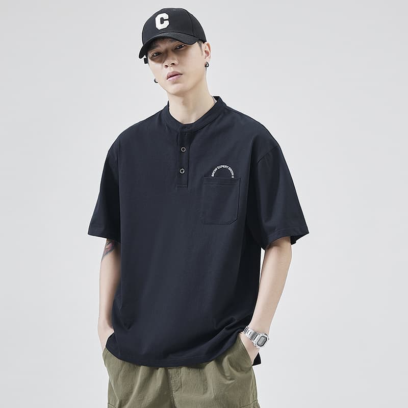 Loose Fit Cotton Polo Shirt Men's Short Sleeve Summer Japanese Style Fashion Brand Pure Cotton Half Sleeve T-Shirt Casual Wear
