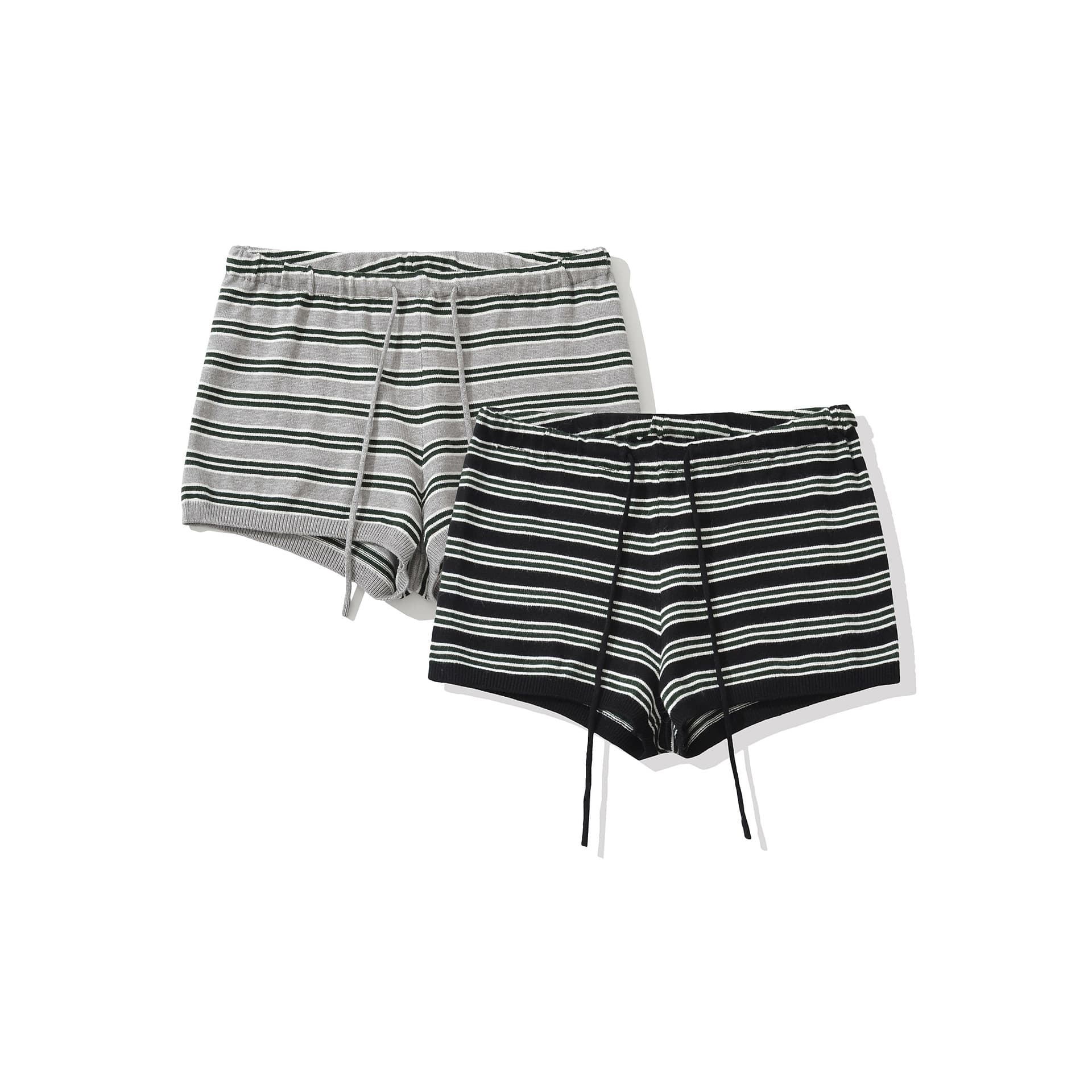 25077-25 Summer New Style European and American Drawstring Contrast Stripe Girls' Home Fashion Casual Sweater Shorts