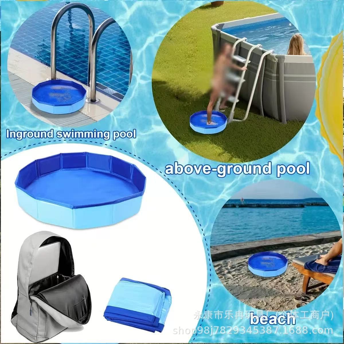 Swimming Pool Pet Pool Sandbox Outdoor Swimming Pool Pet Bath Basin Foldable Cat Litter Box Dog Pool