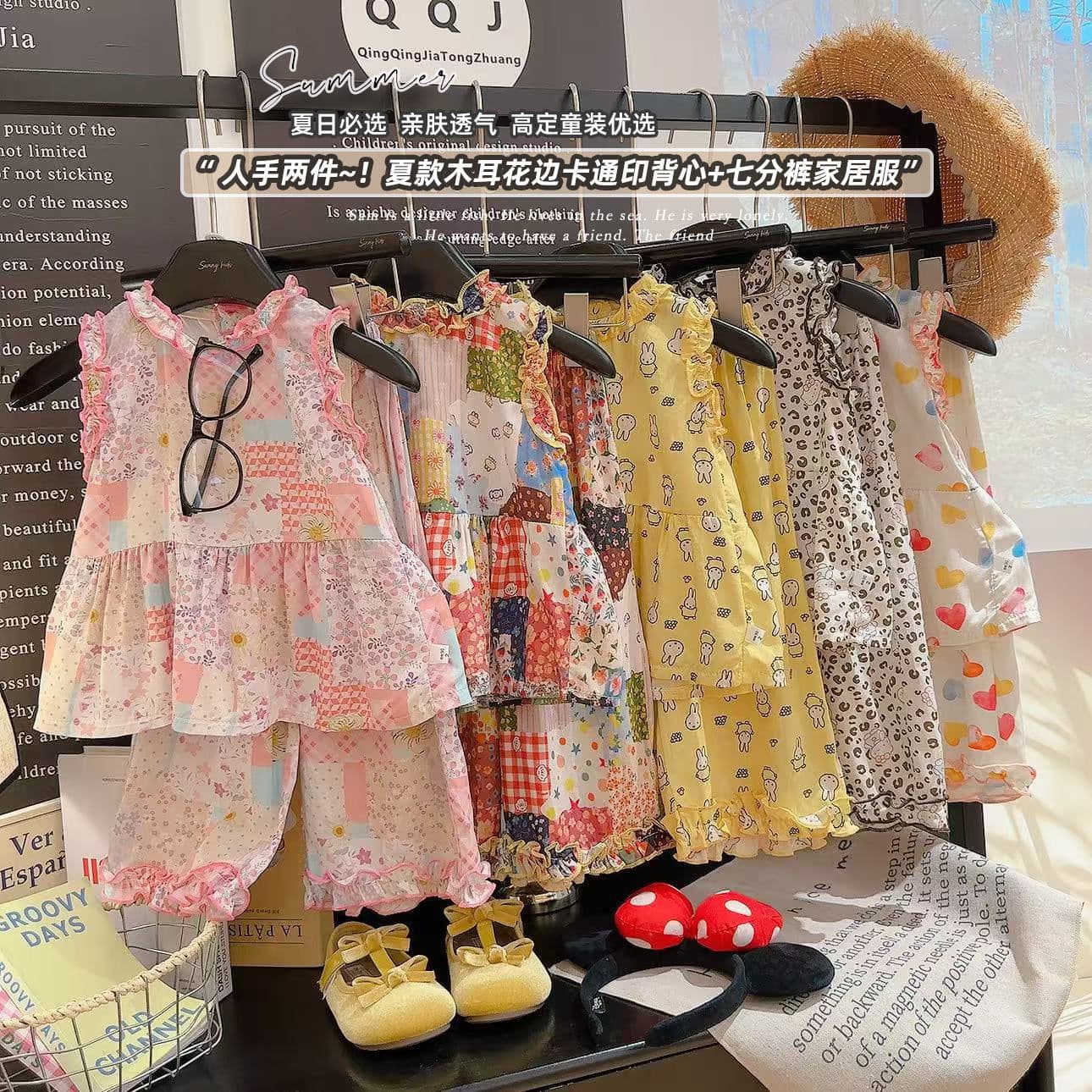【Class A】New Summer Shorts Set in Cotton Silk for Boys and Girls, Korean Style Casual Fashion Quality Children's Wear