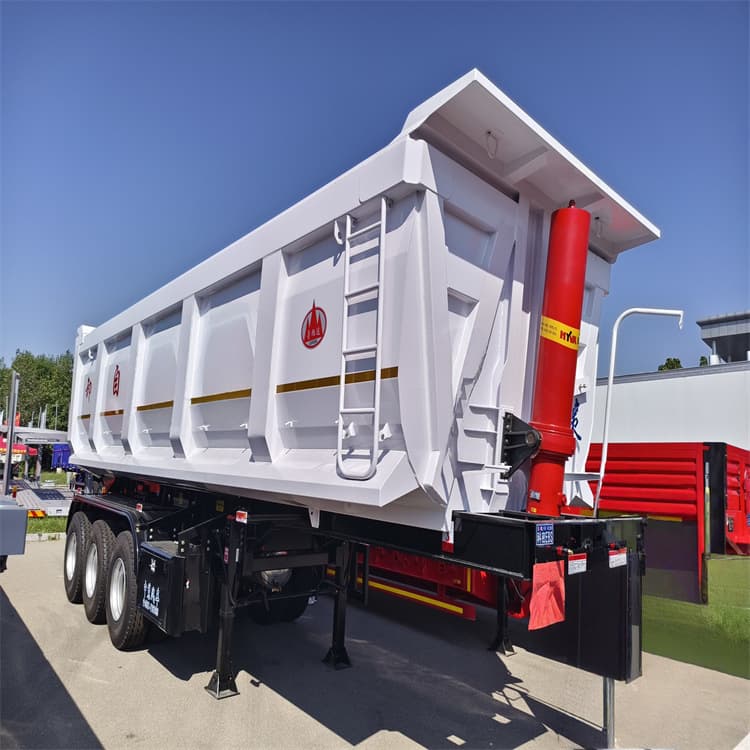 Rear tipping semi-trailer, box-type rear tipping semi-trailer, dump truck, U-shaped box, 60-ton ore transport semi-trailer