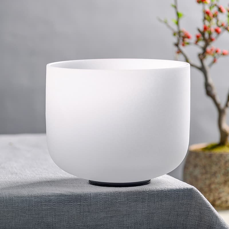 White crystal bowl sound therapy meditation Sanskrit music bowl crystal singing bowl music bowl singing bowl