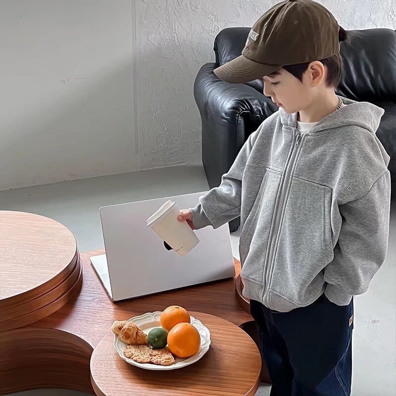 Wholesale boys hooded jacket spring and autumn new style children's casual sports tops fashionable baby sweatshirt cardigan trendy