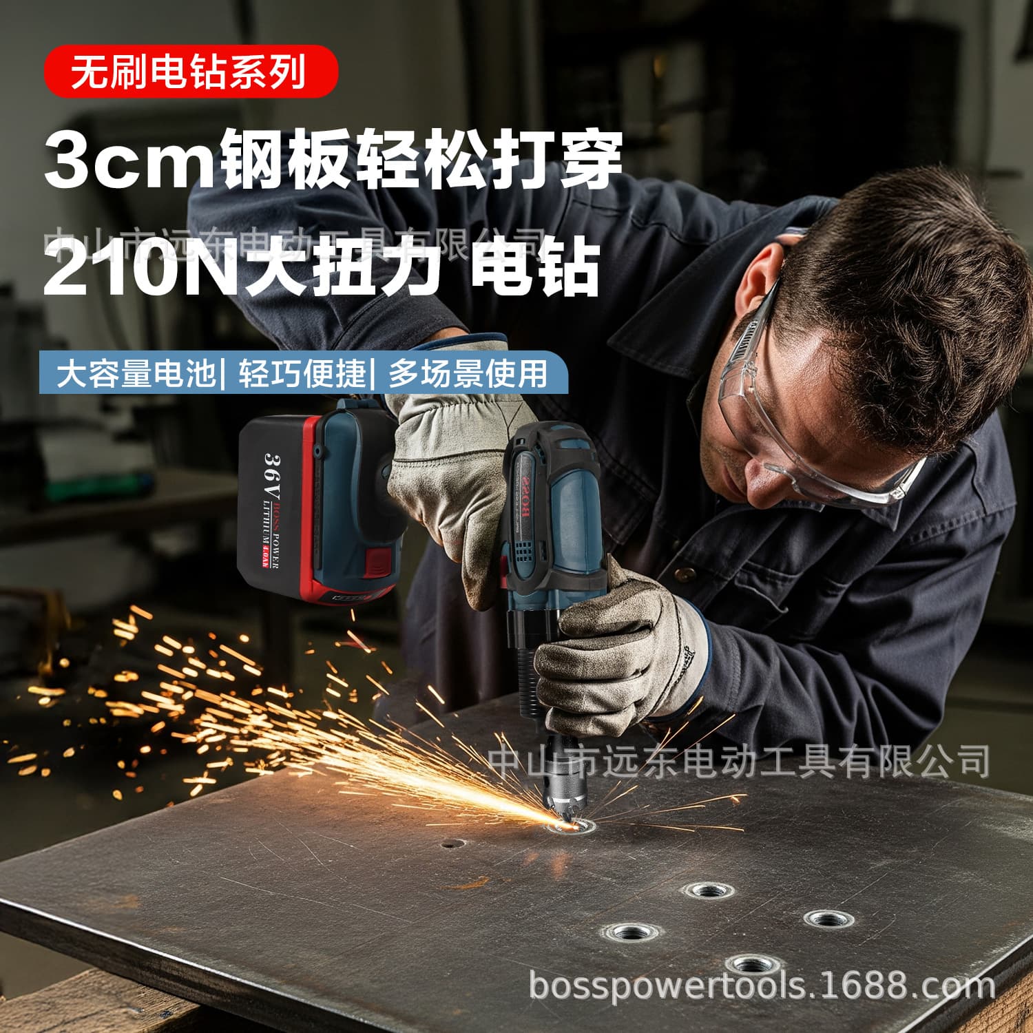 BOSS high torque electric wrench brushless impact electric wind cannon auto repair electric wrench lithium battery wrench