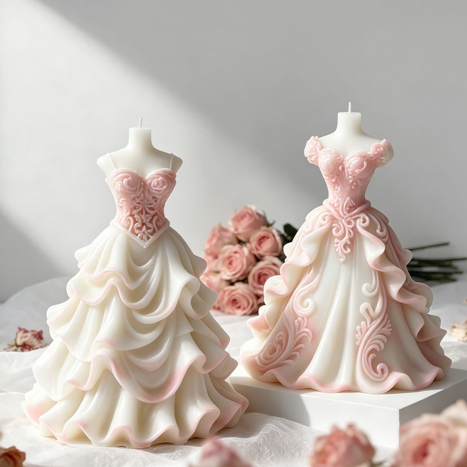 Jiahuimei Wedding Dress Aroma Candle Silicone Mold DIY Wedding Dress Gypsum Resin Decoration Ornament Mold