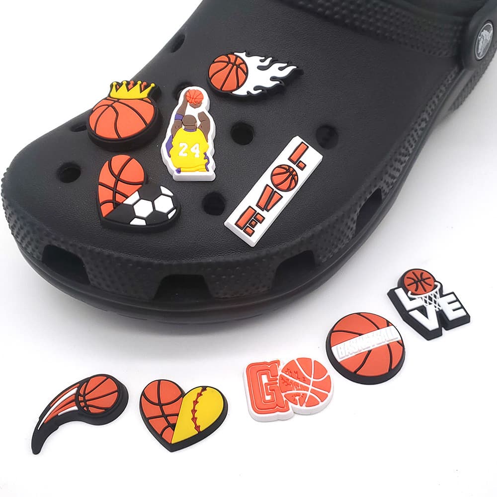 NBA basketball series clogs accessories PVC soft rubber shoe buckles diy shoe flower shoes decorative garden shoe accessories creative