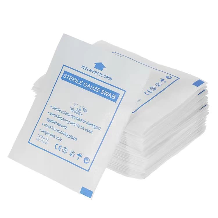 Wholesale Disposable English Gauze Pads, Absorbent Gauze in 5, 7.5, 10CM Sizes, First Aid Kit Accessories