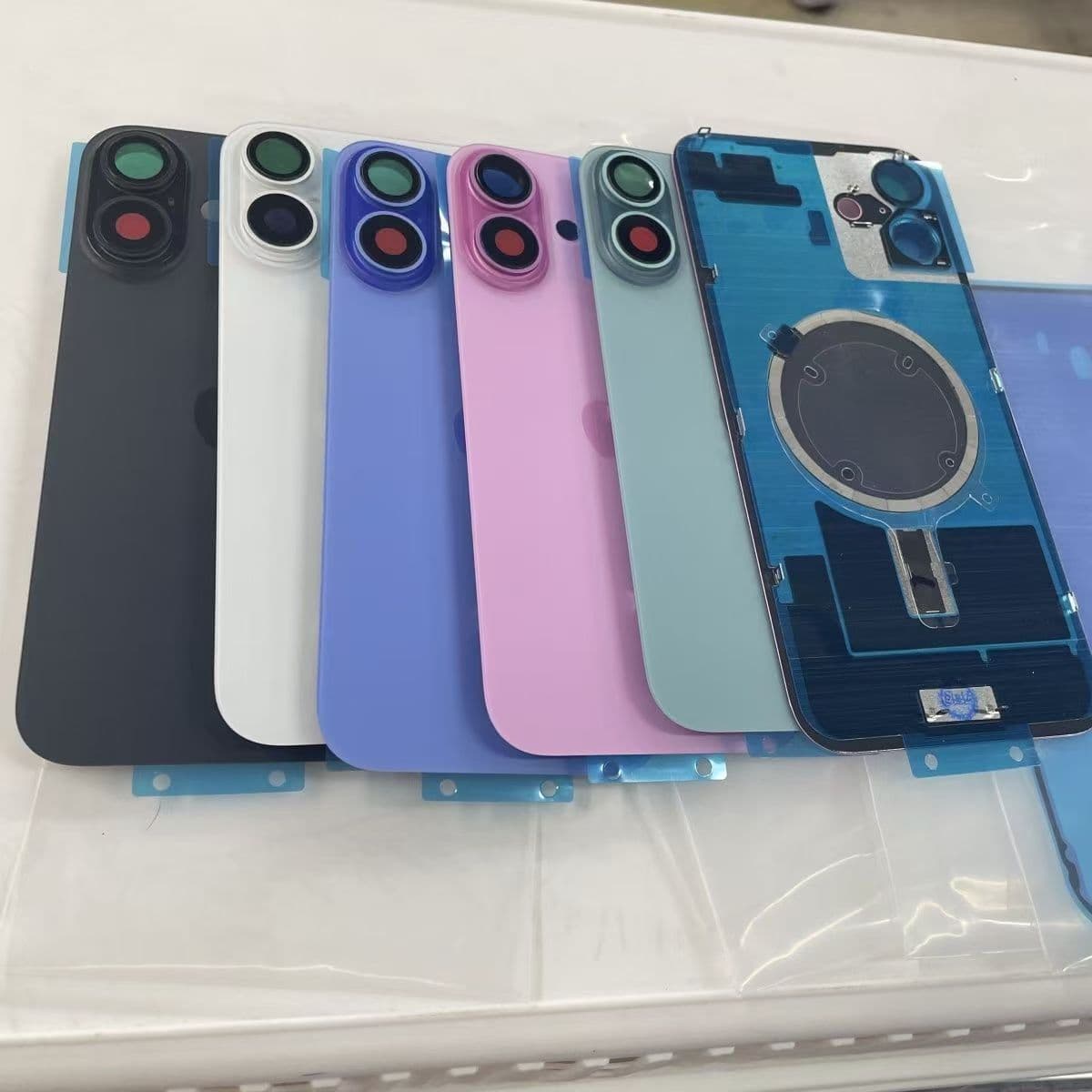 Cold Carved One-Piece Back Glass for iPhone 16 16 Plus 16 Pro Max Series with Bracket/Frame