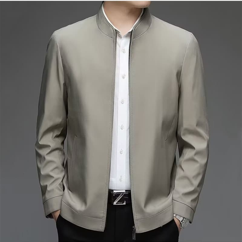 Men's Jacket Spring/Autumn New Style Casual Jacket, Middle-Aged Men's Top, Loose Stand Collar Business Father's Wear