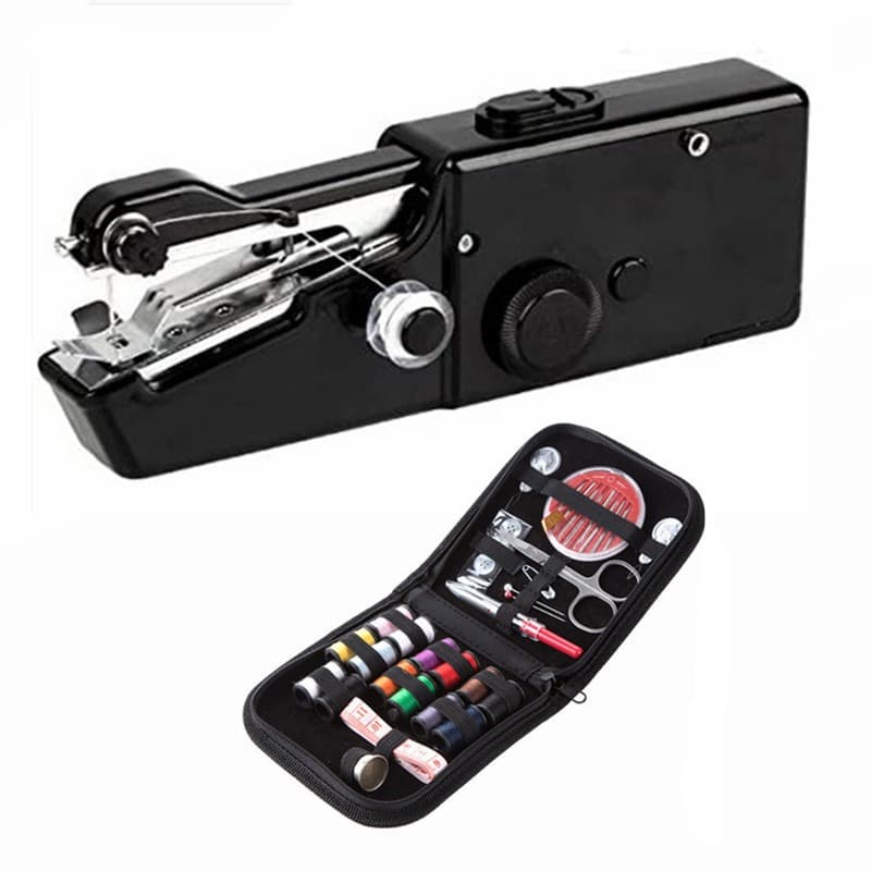 Household Mini Handheld Plug-in Electric Sewing Machine Kit, Multi-functional Portable DIY Clothing Tailoring Tool