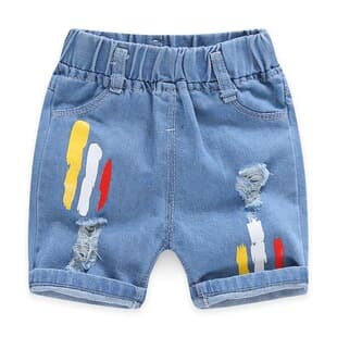 Boys' Denim Shorts Knee-Length Kids' Baby Five-Point Pants Summer Wear Children's Outer Shorts Boys' Capri Pants