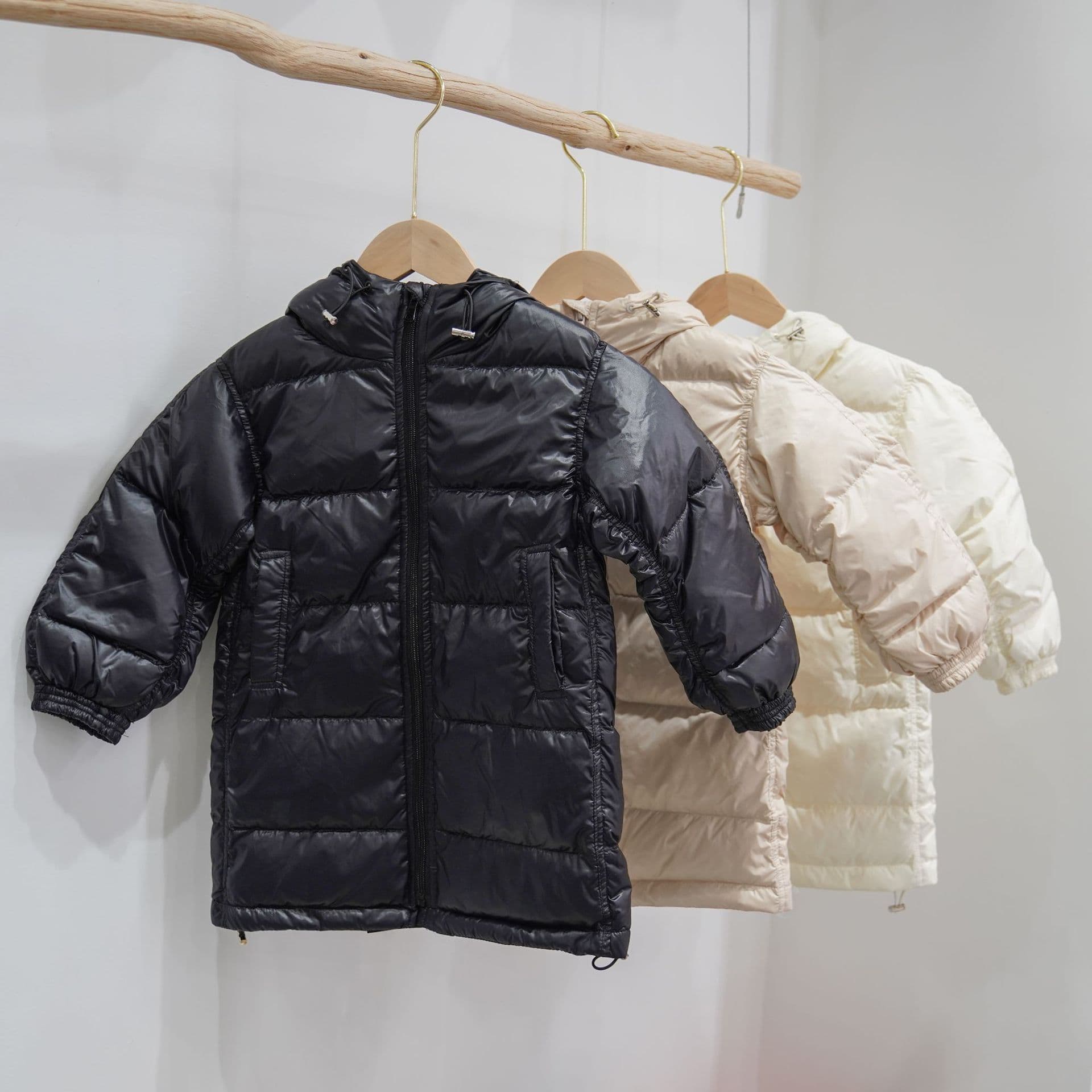 Winter children's mid-length down jacket duck down warm hooded jacket for men and women baby casual loose Korean down jacket