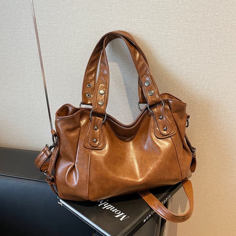 Cross-border Women's Bag Wholesale European and American Retro Casual High-End Feel Shoulder Tote Bag Stylish Versatile Commuter Crossbody Bag