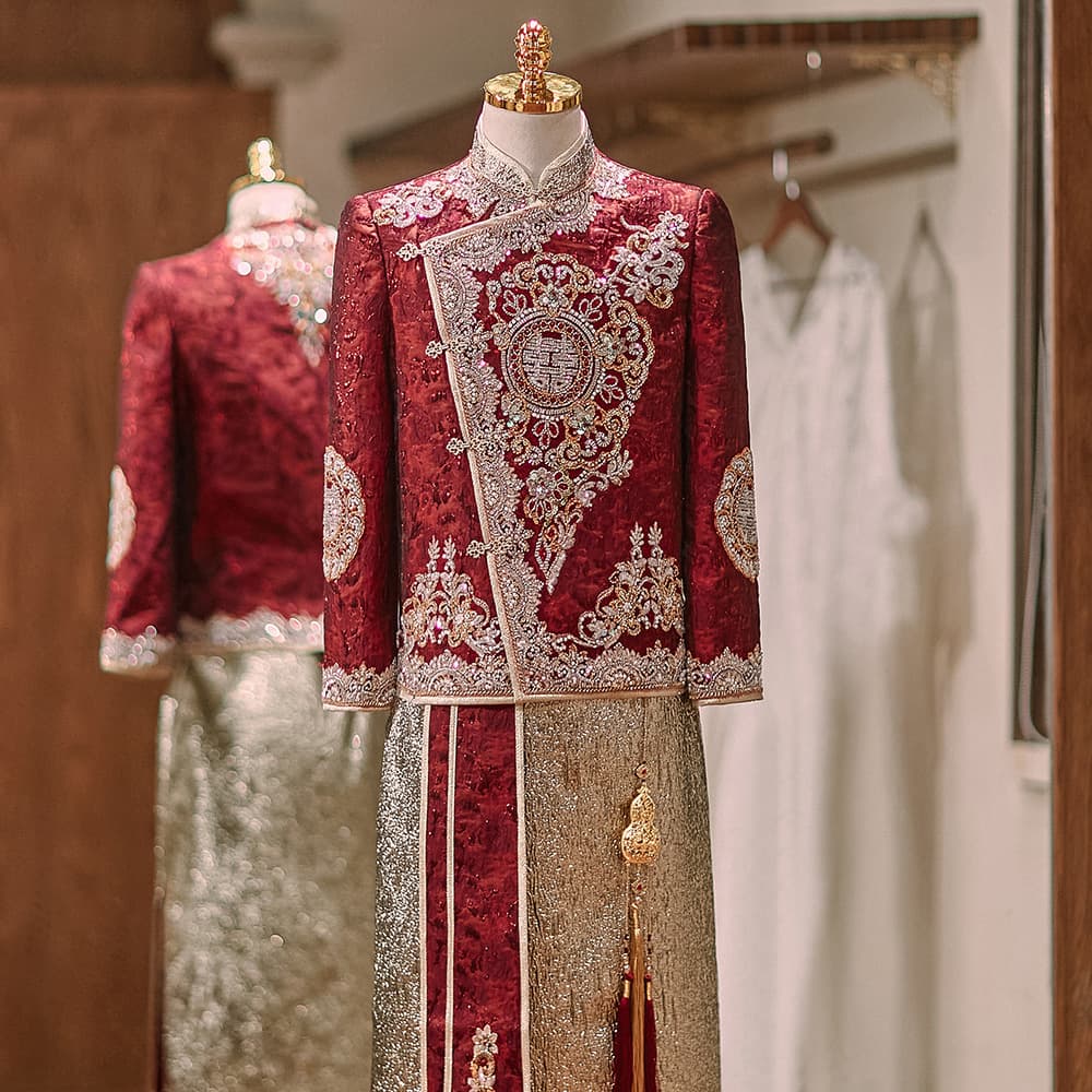 Men's Xiuhe suit 2025 new style, Chinese wedding groom's wedding toast dress, dragon and phoenix gown Tang suit men's autumn/winter new style.