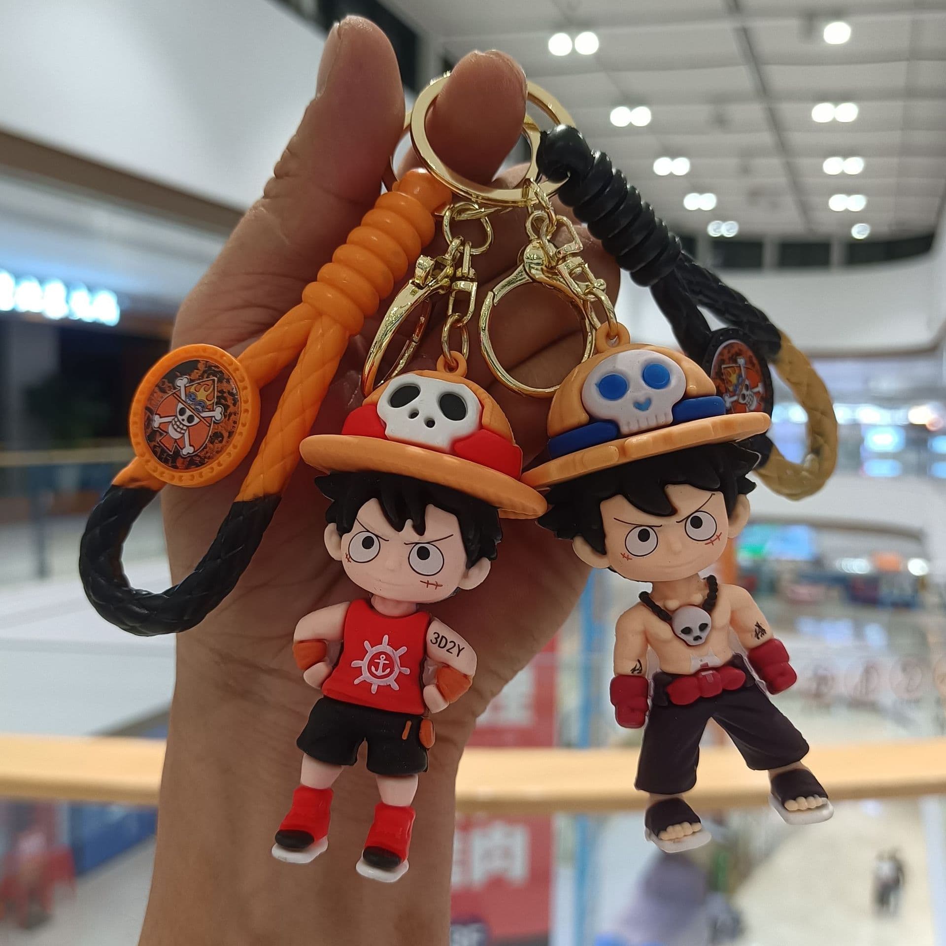 Cartoon Anime One Piece Keychain Luffy Figure Car Keychain Couple Bag Pendant Small Gift Wholesale