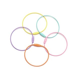 DIY Keychain Accessories Key Ring Steel Wire Loop Colorful Key Ring Summer Candy Colors Large Key Ring
